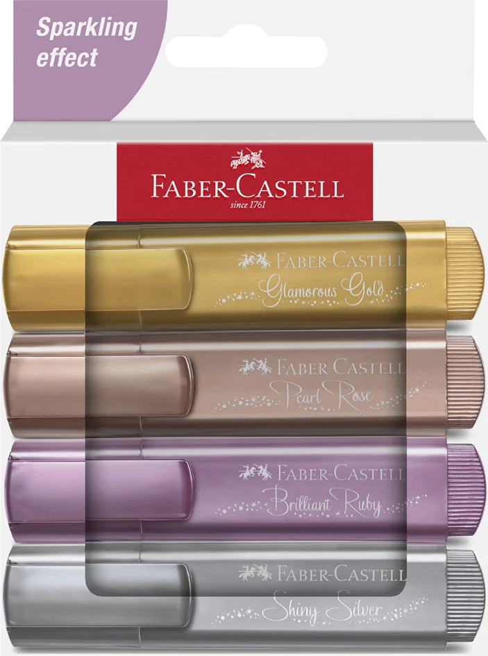 FABER-CASTELL Surligneur TEXTLINER 46 METALLIC, étui de 4 - OEM 254674