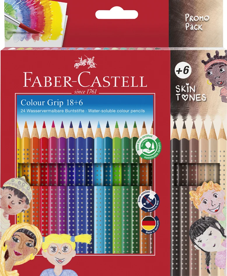 FABER-CASTELL Crayon de couleur Colour GRIP, étui promo - OEM 112819