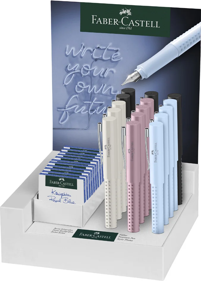 FABER-CASTELL Stylo plume GRIP 2010 M/B, en présentoir - OEM 140858