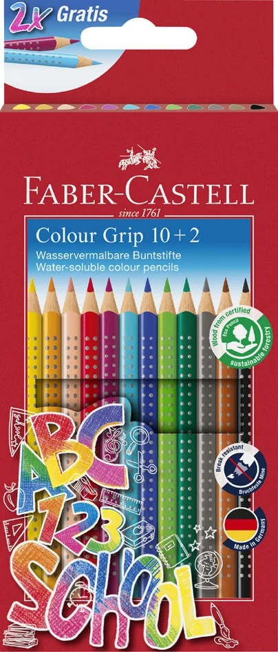 FABER-CASTELL Crayon de couleur Colour GRIP, étui promo - OEM 201585