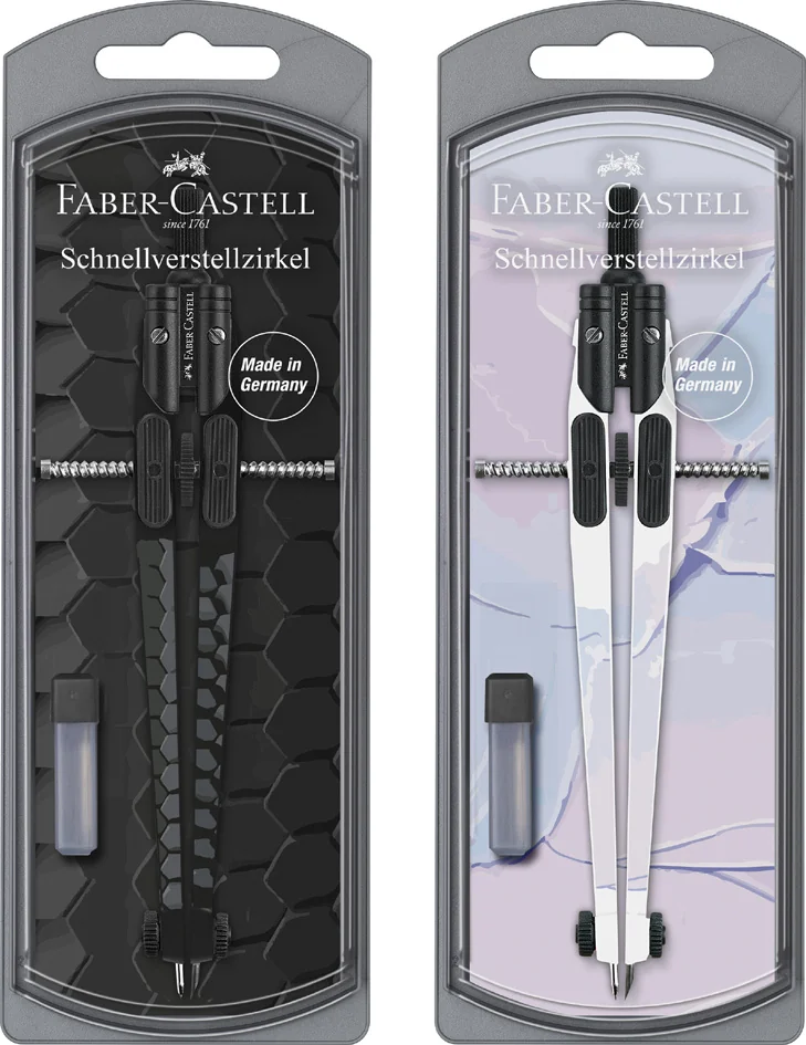 FABER-CASTELL Compas à réglage rapide DARK & BRIGHT, assorti - lot de 5 - OEM 574444