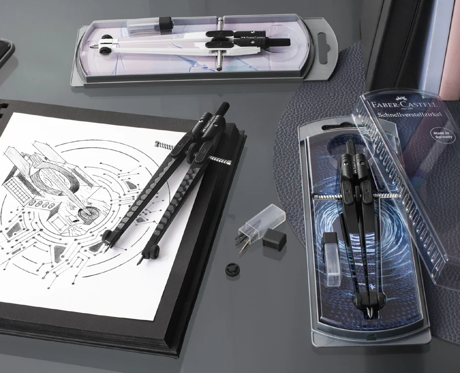 FABER-CASTELL Compas à réglage rapide TREND SHINY TWIST - OEM 574454