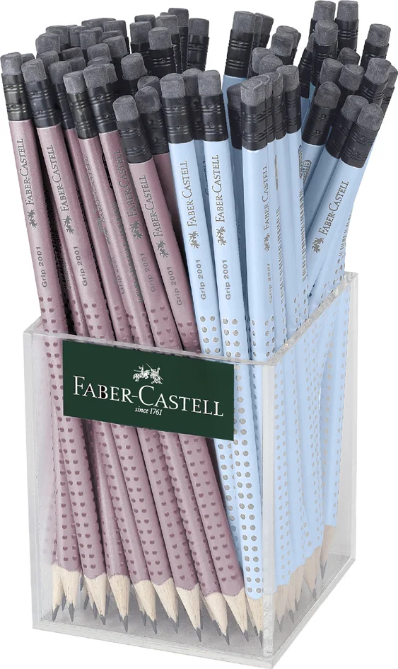 FABER-CASTELL Crayon de papier GRIP 2001 avec gomme, en pot - OEM 217270