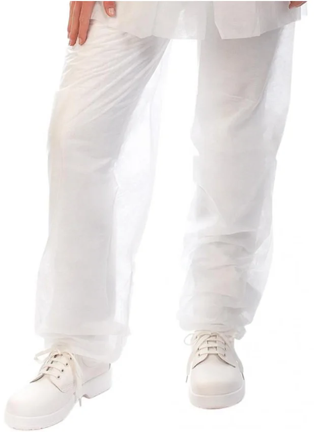 HYGOSTAR Pantalon à usage unique, en PP non tissé, blanc, L - OEM 2753
