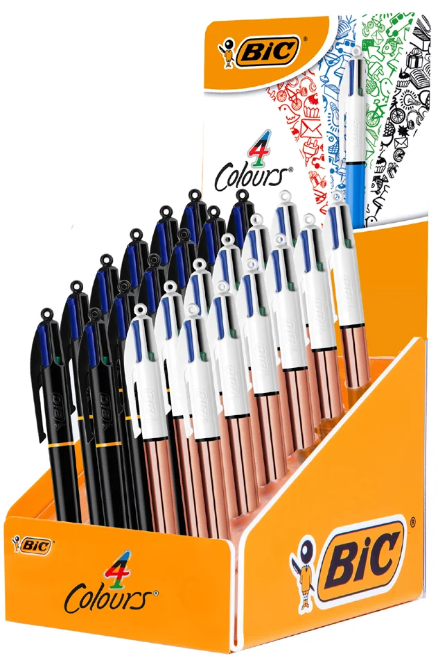 BIC Stylo à bille rétractable 4 Colours, présentoir de 24 - OEM 517944