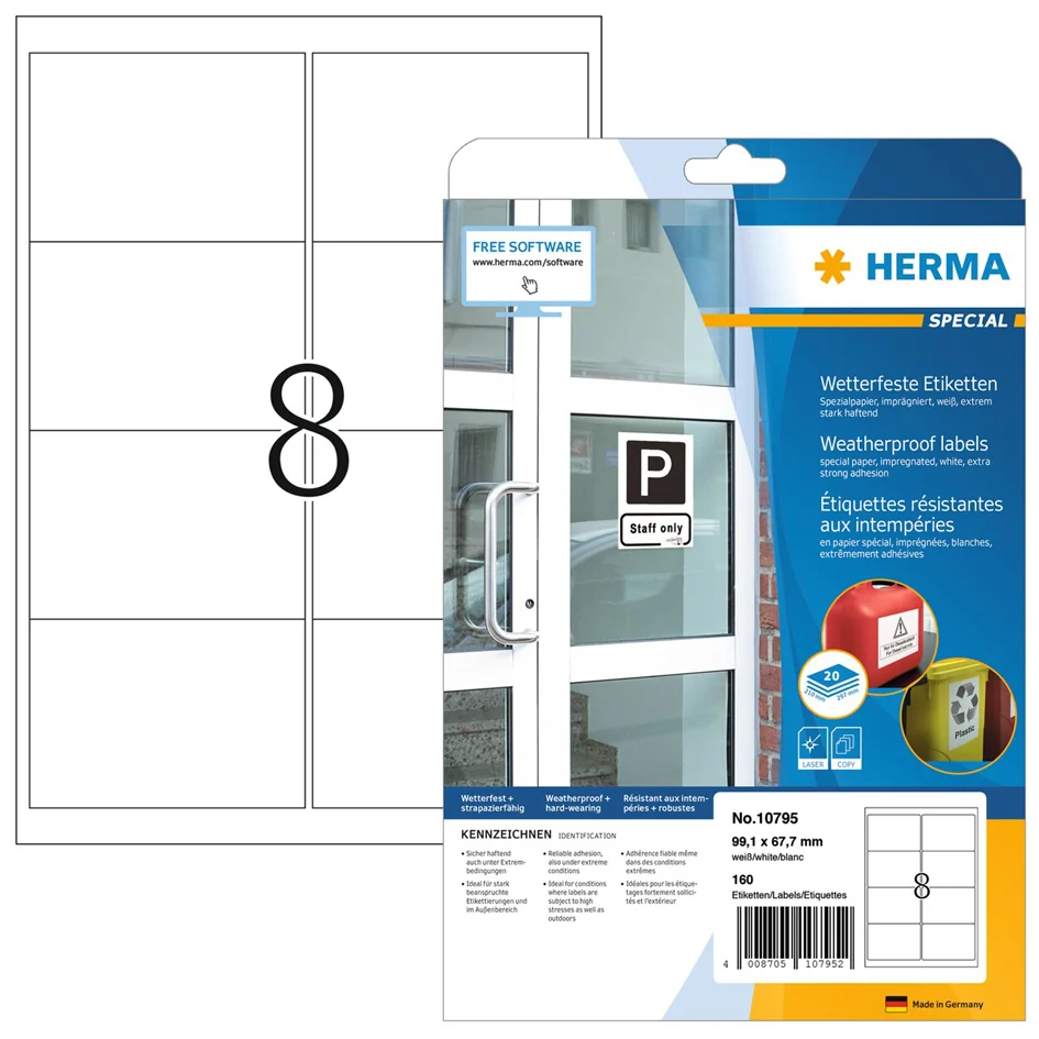 HERMA Étiquette en papier spécial résistant aux intempéries - OEM 10798