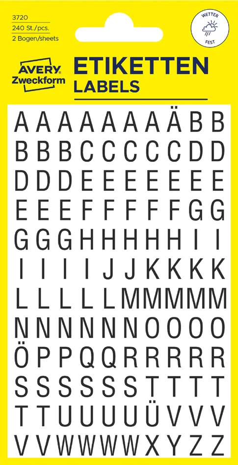 AVERY Zweckform HOME Stckers de lettres, lettres A-Z, noir - OEM 3720