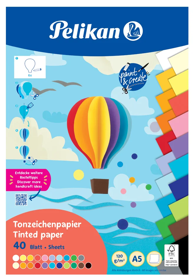Pelikan Bloc de papier de couleur, A3, 10 feuilles, assorti - OEM 300002264