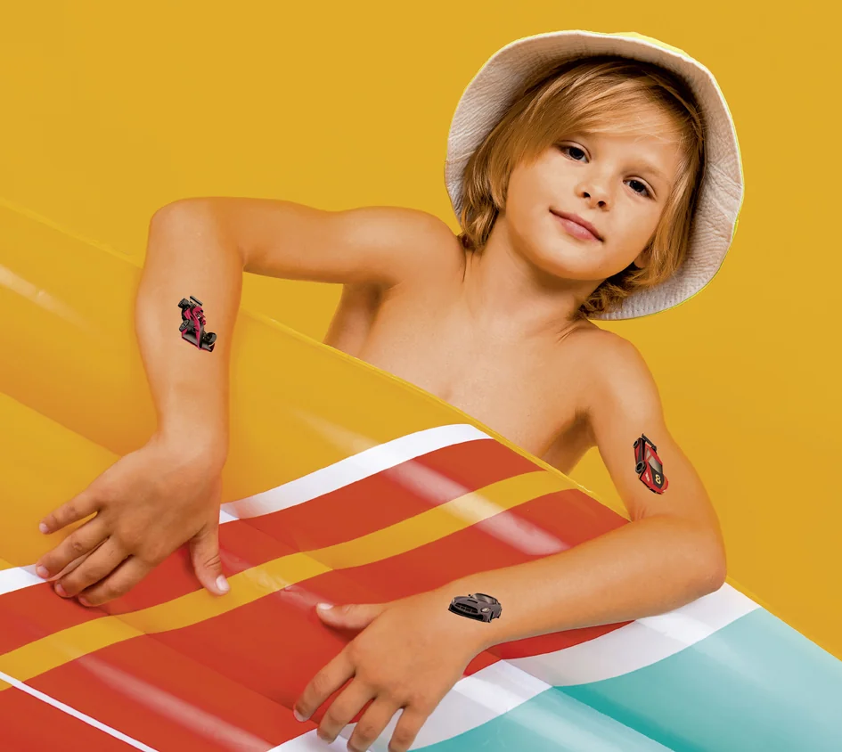 Avery Zweckform ZDesign KIDS Tatouages 'voitures de course', noir/rouge - OEM 56764 – Image 4