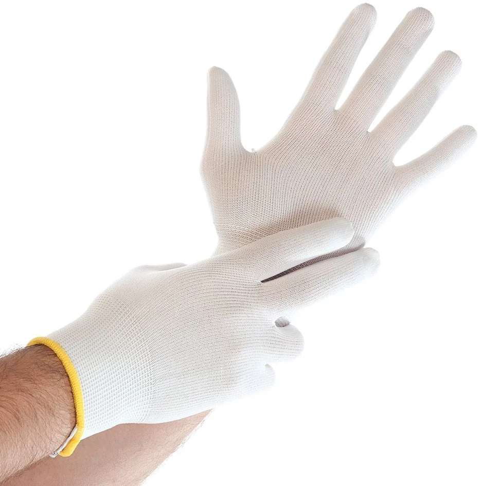 HYGOSTAR Gant de travail Ultra Flex, en nylon, L, blanc - lot de 12 - OEM 33264