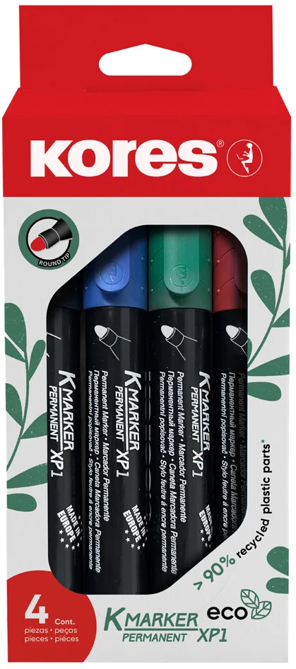 Kores Marqueur permanent 'ECO XP2', pointe biseautée, étui - OEM M20784