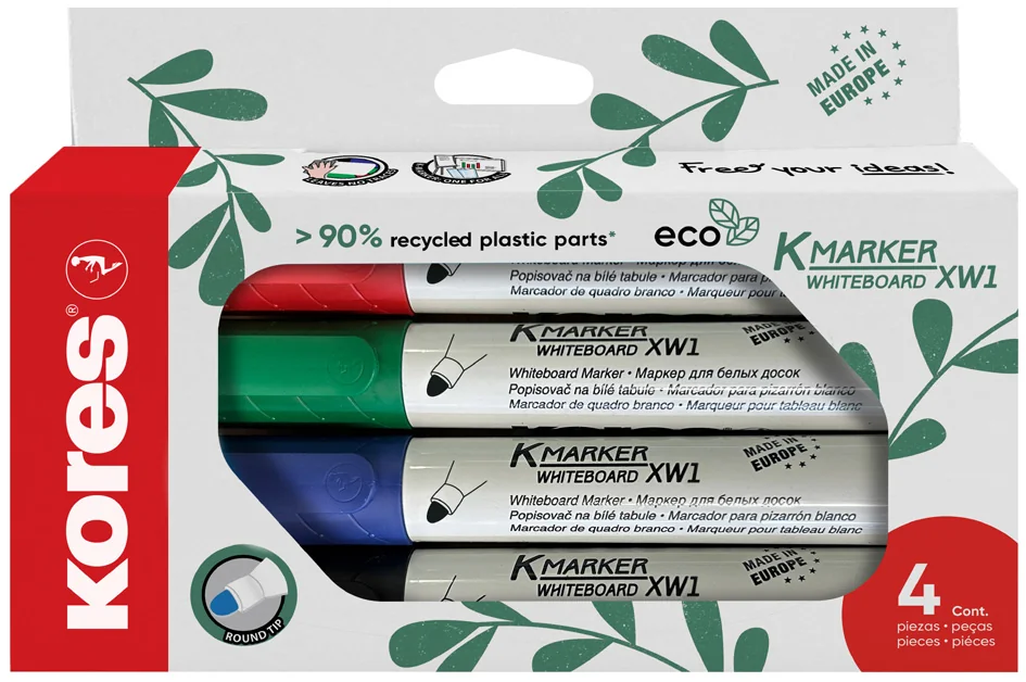 Kores Marqueur de conférence 'ECO XW1', étui de 4 - OEM M20724