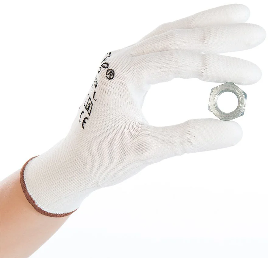 HYGOSTAR Gant de travail Ultra Flex Finger, L, blanc - lot de 12 - OEM 33824