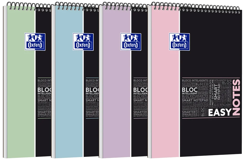 Oxford Etudiants Bloc-notes à spirale EASYNOTES Pastel, A4+ - OEM 400180732