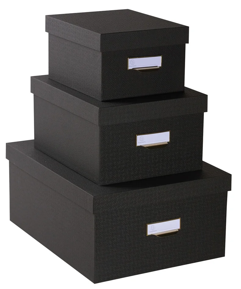 EXACOMPTA Lot de 3 boîtes gigogne Office by Me, beige - OEM 79602E