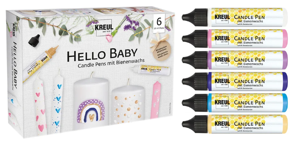 KREUL Candle Pen 'Hello Baby', set de 6 - OEM 49758