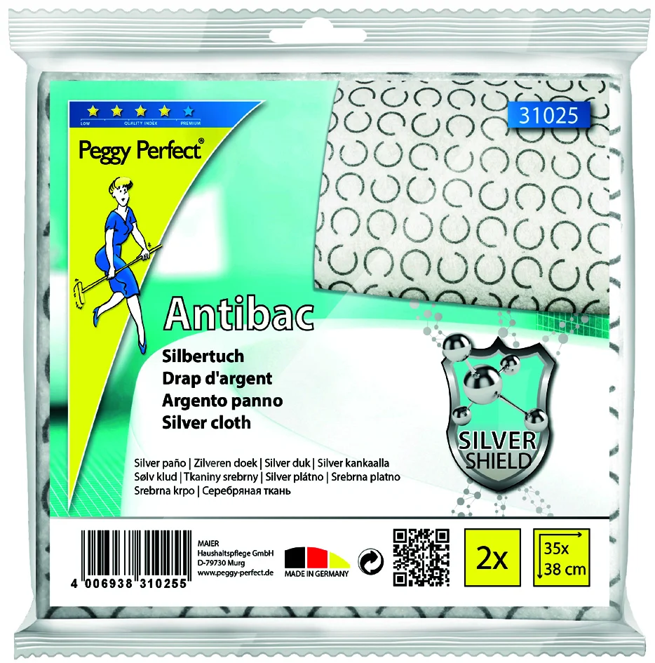 Peggy Perfect Chiffon d'argent 'Antibac', pack de 2 - OEM 31025
