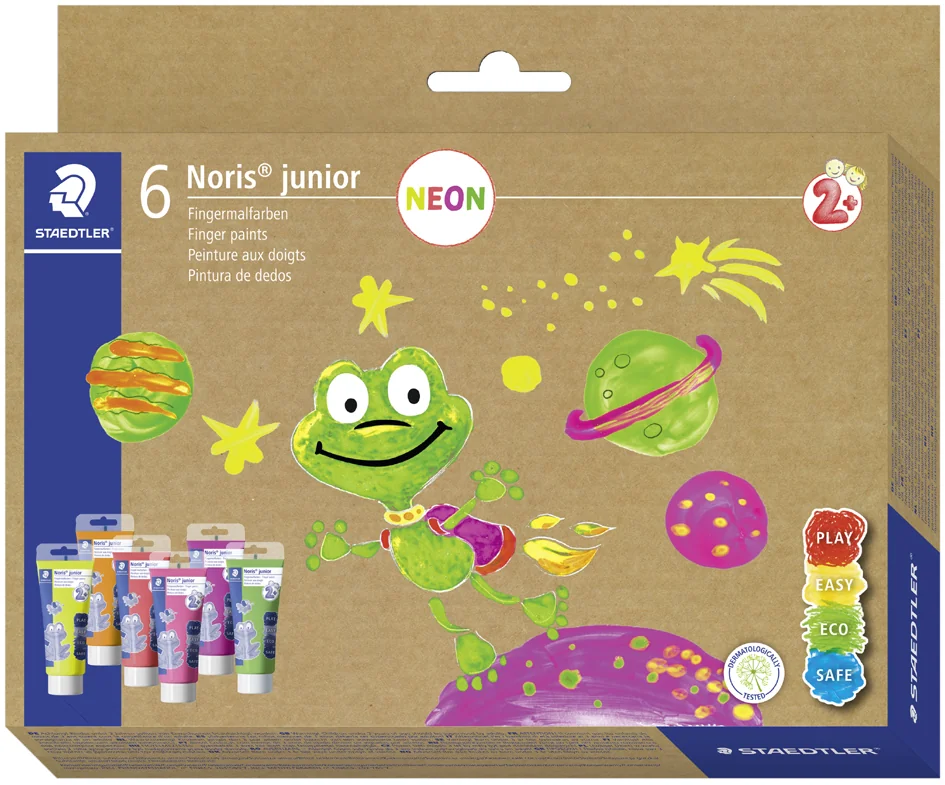 STAEDTLER Peinture aux doigts Noris junior FLUO, carton de 6 - OEM 8816F C6