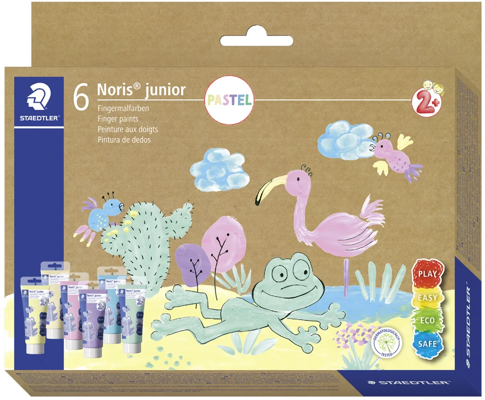STAEDTLER Peinture doigts Noris junior PASTEL, carton de 6 - OEM 8816P C6