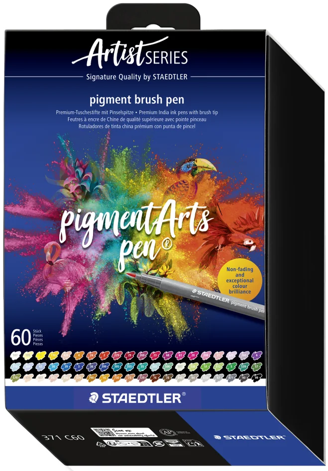 STAEDTLER Feutre pigment brush pen, étui carton de 60 - OEM 371 C60