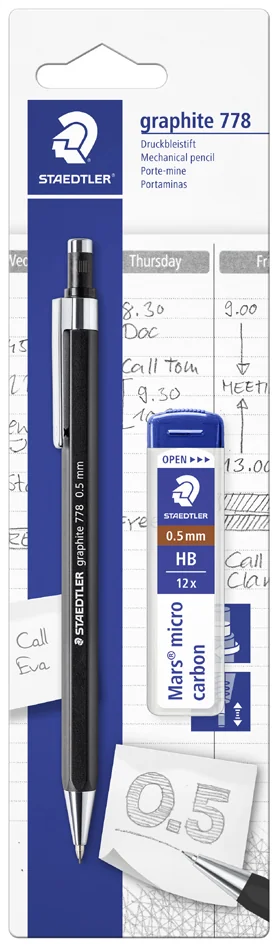 STAEDTLER Porte-mines graphite 778, incl. boîte de mines - OEM 7785ABK25D