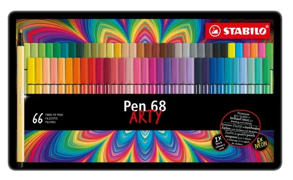 STABILO Feutre de coloriage Pen 68 ARTY, étui de 66 - OEM 6866-031