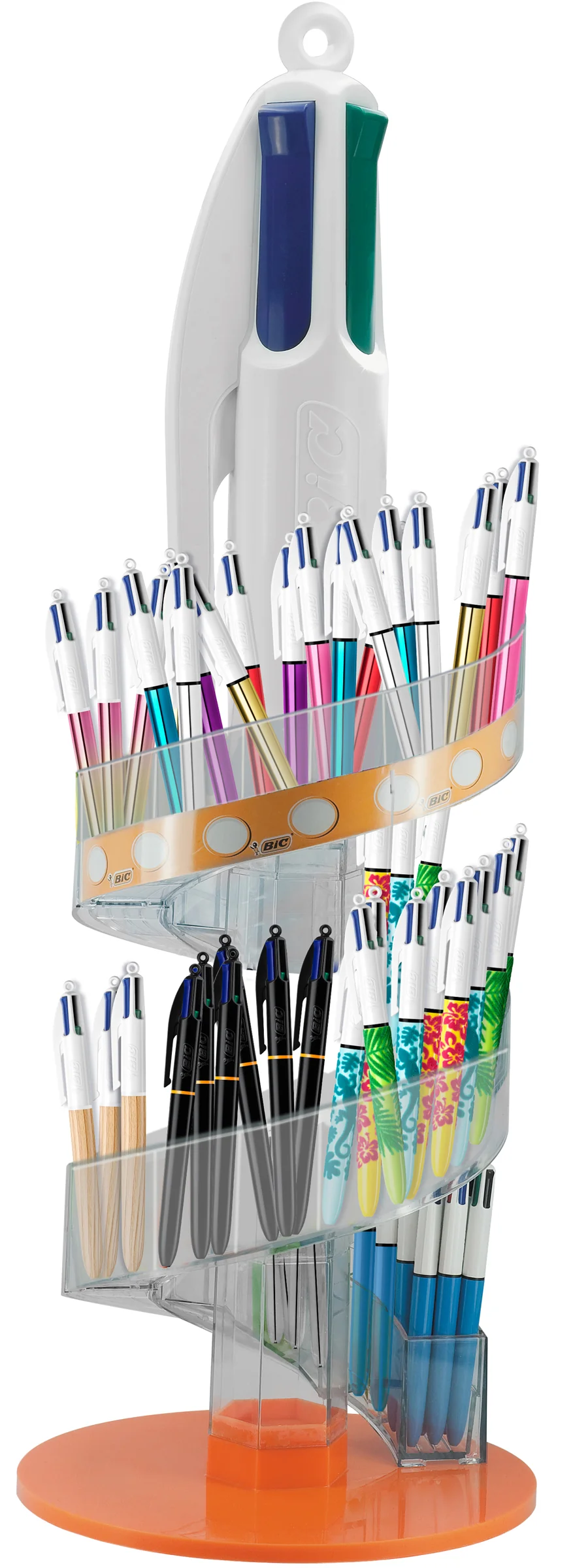 BIC Stylo à bille rétractable 4 Colours, tour de 96 pièces - OEM 523544