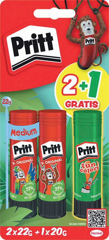 Pritt Bâton de colle BTS 2025, multipack, 2x 11 g + 1x 10 g - OEM PBS3B
