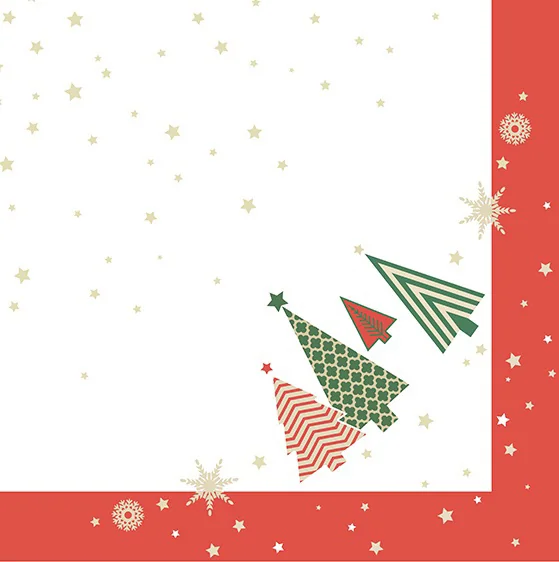PAPSTAR Serviette à motif de Noël 'Plain Christmas Trees' - OEM 89783
