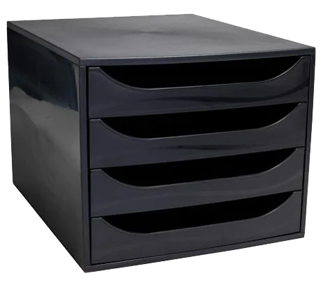 EXACOMPTA Module de classement ECOBOX, 4 tiroirs, gris/bleu - OEM 228610D