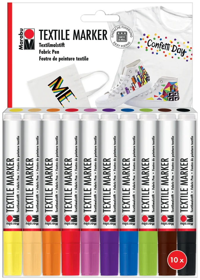 Marabu Marqueur pour tissu 'Textile Marker', set de 10 - OEM 0115000000200