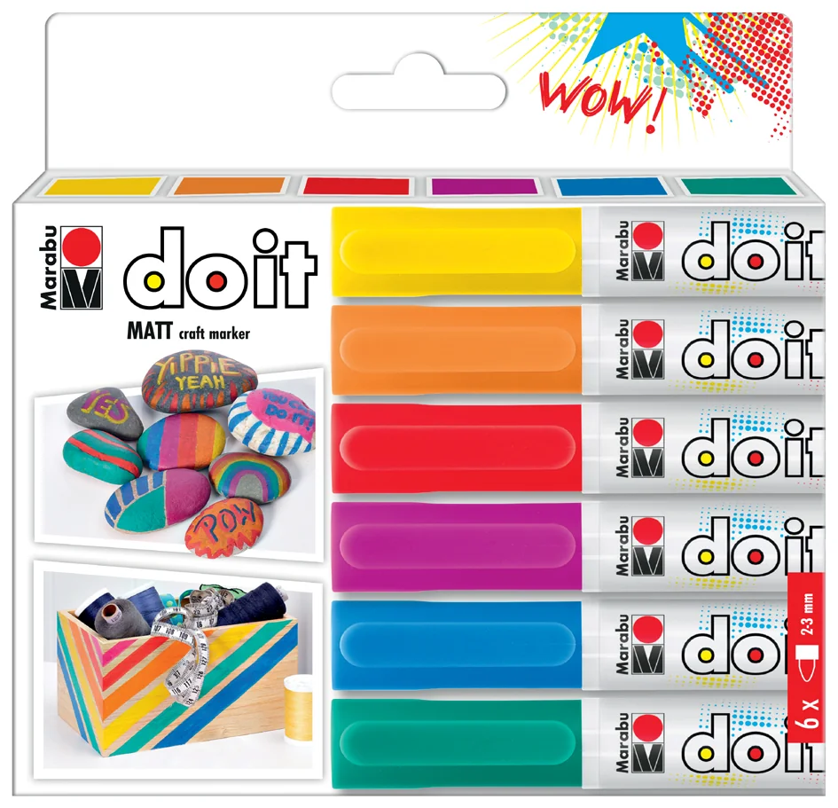Marabu Marqueur acrylique DO IT Craftmarker, set de 6 - OEM 0128000000201