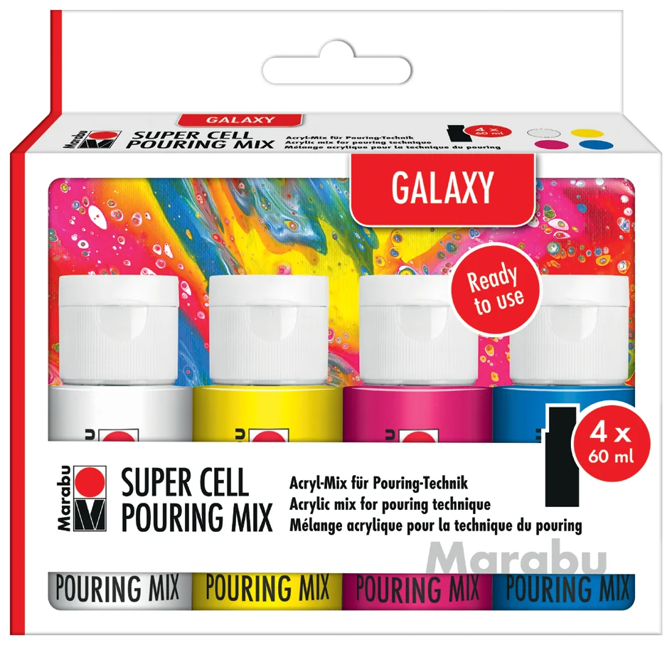Marabu Super Cell Pouring Mix-Set GALAXY, 4 x 60 ml - OEM 1210000000300