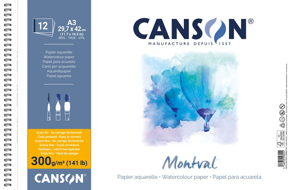 CANSON Album papier aquarelle 'Montval', 210 x 297 mm, 300 g - OEM C200807160