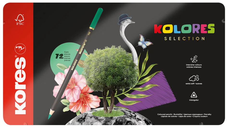 Kores Crayon de couleur 'KOLORES SELECTION', étui de 72 - OEM BB93372