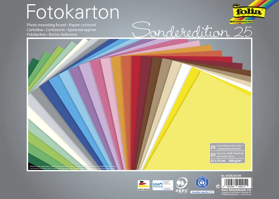 folia Carton, (L)250 x (H)350 mm, 300 g/m2, assorti - OEM 6125/25 99