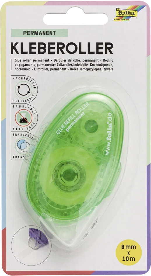 folia Roller de colle réutilisable, 8 mm x 10 m, permanent - OEM 2450