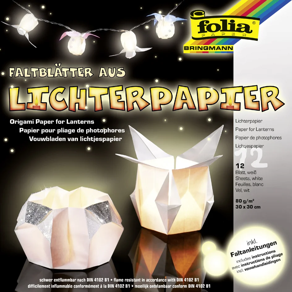folia Papier origami pour photophore, 300 x 300 mm, blanc - OEM 42300