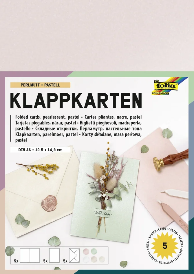 folia Kit de cartes pliantes, 105 x 150 mm, nacre pastel - OEM 179591