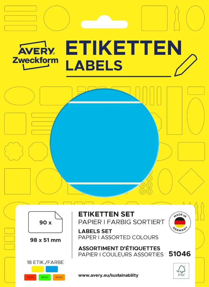 AVERY Zweckform Étiquette multi-usage, 50 x 19 mm, coloré - OEM 51047