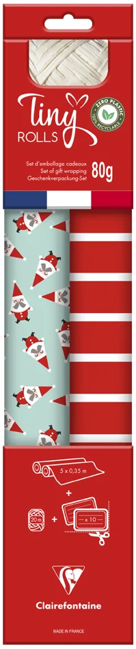 Clairefontaine Set de papiers cadeau de Noël 'Tiny Rolls' - OEM 223890C
