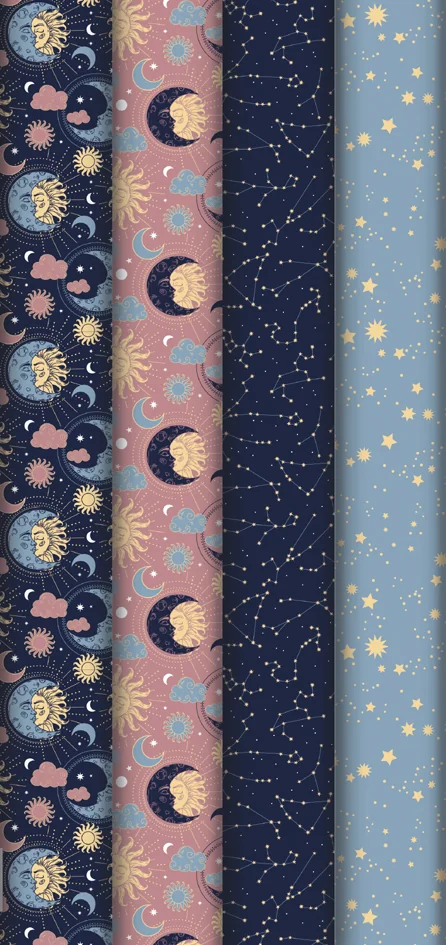Clairefontaine Papier cadeau 'Astral', en présentoir - lot de 30 - OEM 202104C
