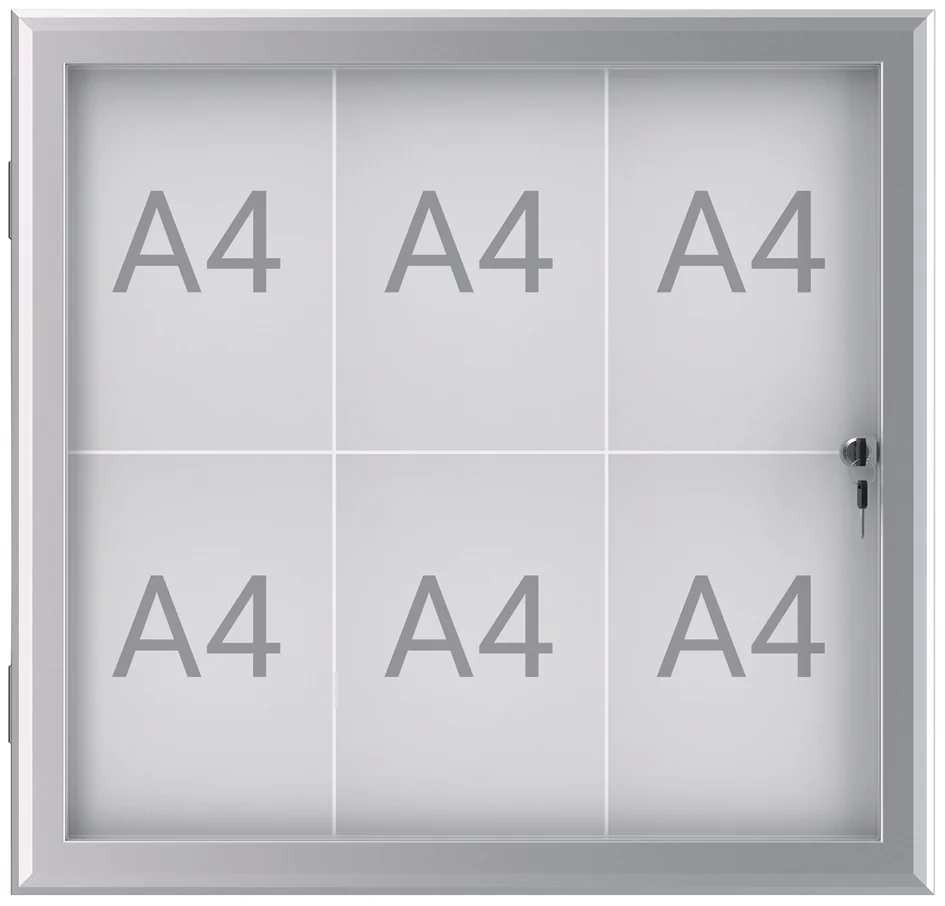 MAUL Vitrine d'affichage MAULexcite, 12 x A4, aluminium - OEM 6654208