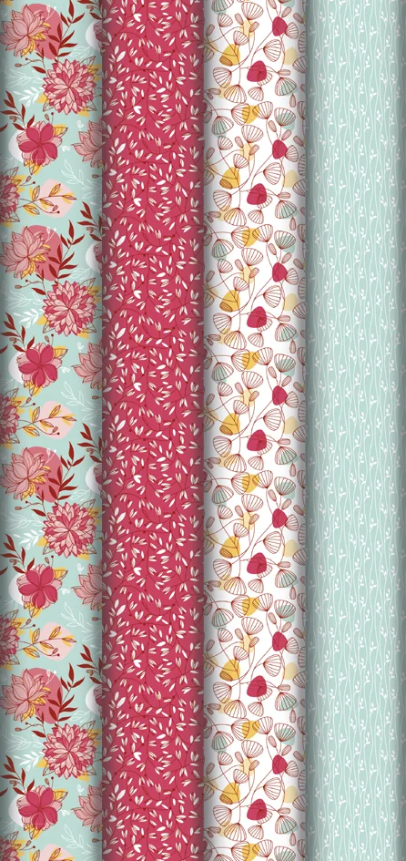 Clairefontaine Papier cadeau 'Flora', en présentoir - lot de 30 - OEM 214004C