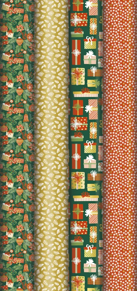 Clairefontaine Papier cadeau de Noël 'Sweet Christmas' - lot de 30 - OEM 202109C