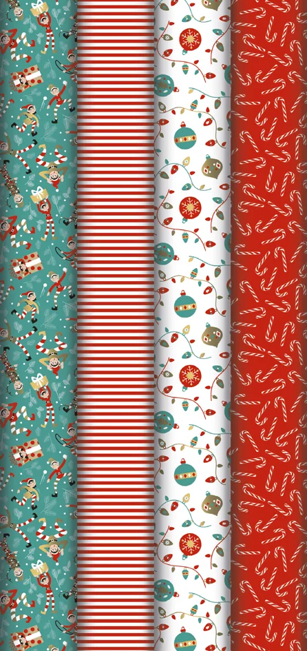 Clairefontaine Papier cadeau de Noël 'Lutins' - lot de 30 - OEM 202110C