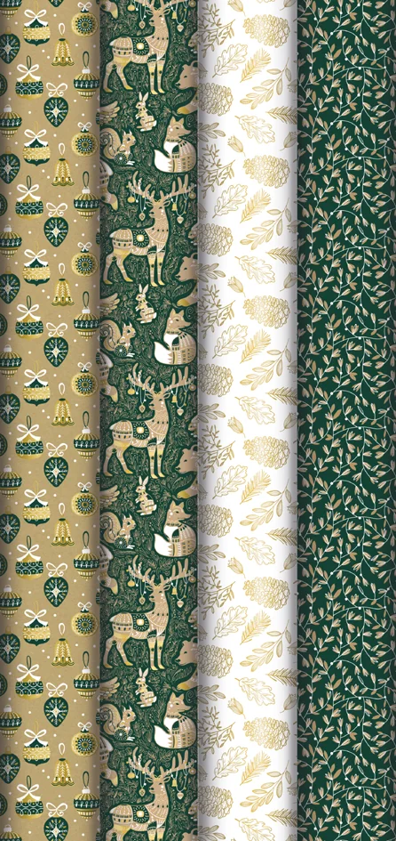 Clairefontaine Papier cadeau de Noël 'Forest' - lot de 20 - OEM 223911C