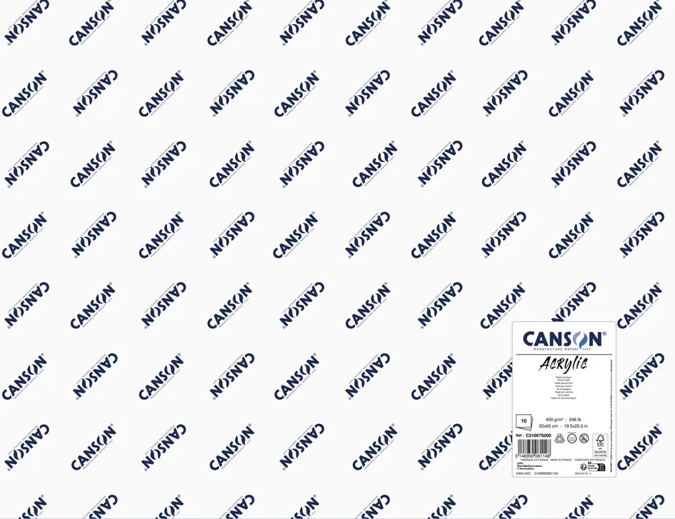 CANSON Papier à dessin 'Acrylic', 650 x 1.000 mm, 400 g/m2 - lot de 10 - OEM C.31067S001