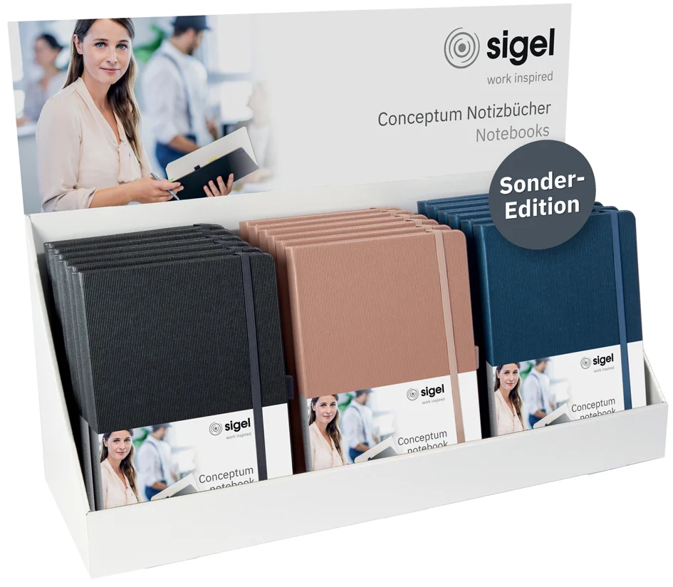 sigel Carnet de notes Conceptum Metallisé, A5, présentoir - OEM SF454