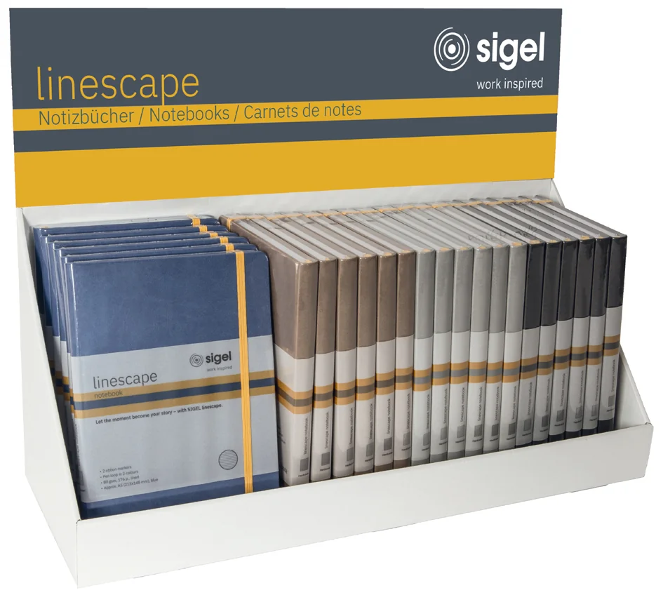 sigel Carnet de notes Linescape, A5 portrait, présentoir - OEM SF455
